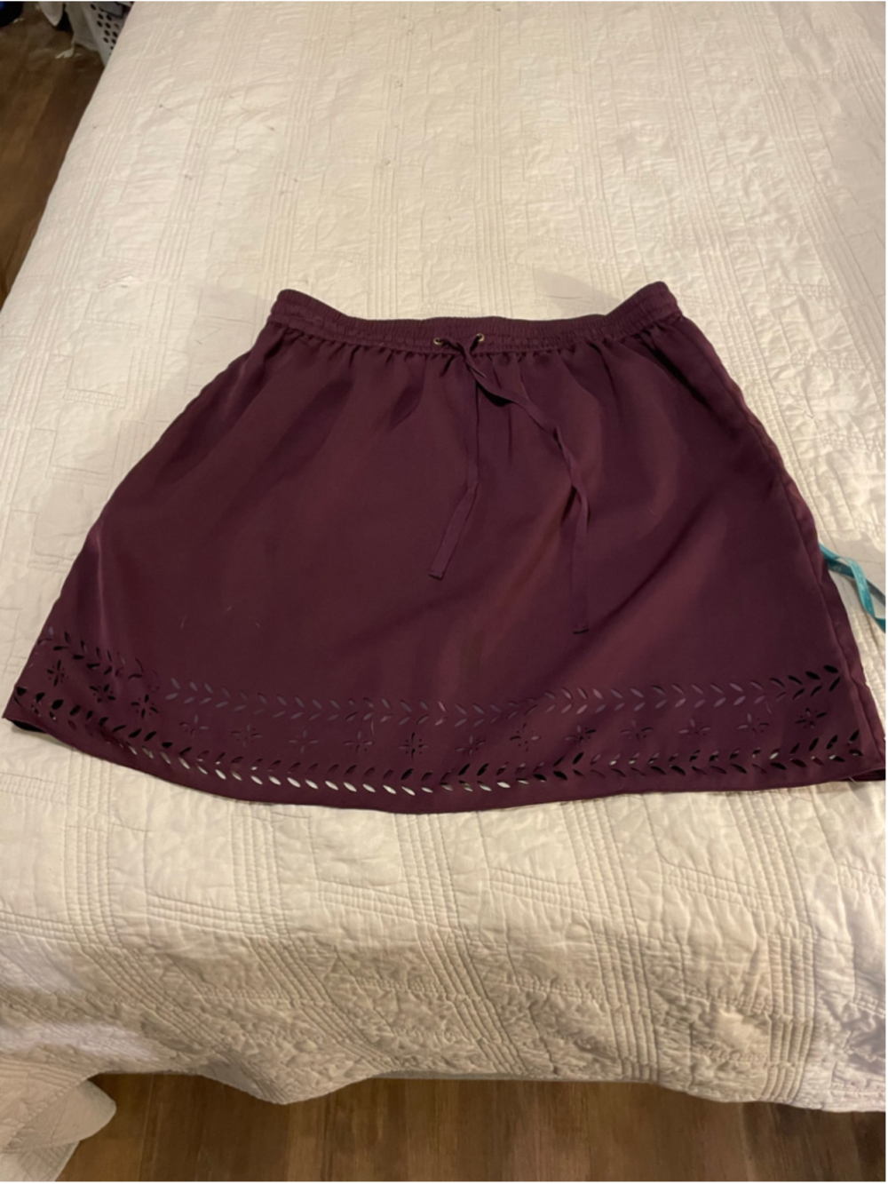 J.Crew Purple oxblood Laser Cut Mini Skirt Size 8
